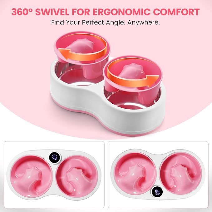 Dual Nail Soaking Bowl Electric: 31-50°C Temp Control Nail Soak off Bowl for Gel Polish Dip Acrylic Nails Remove- Heated Manicure Nail Remover Bowl Acetone Proof for Beginner Salon Home