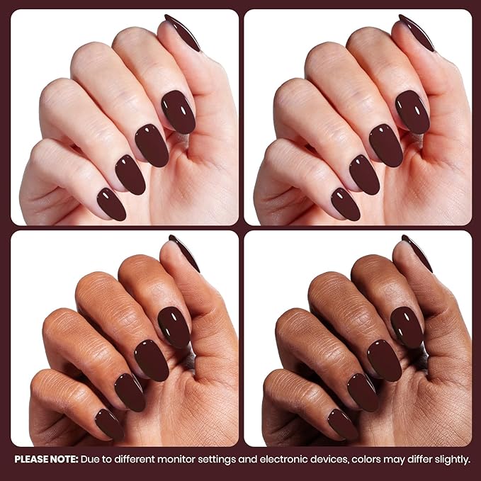 Beetles Burgundy Gel Nail Polish - Merlot Wine HEMA-Free Gel Polish Wine Burgundy Nail Color Long-Lasting Soak Off UV LED Nail Art Home Salon 8ml