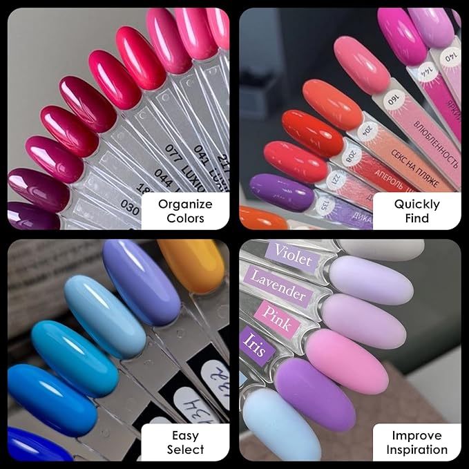 Medium Oval Nail Art Practice Tips, BORNBYME 100pcs Clear Nail Polish Swatch Sticks Tips Nail Sample Sticks for Gel Nail Polish Color Display
