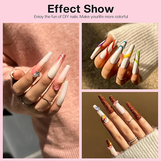 Morovan Acrylic Nail Kit for Beginners: Professional Nail Kit Set with Acrylic Powder Glitter Full Nail Starter Kit for Nail Extensions