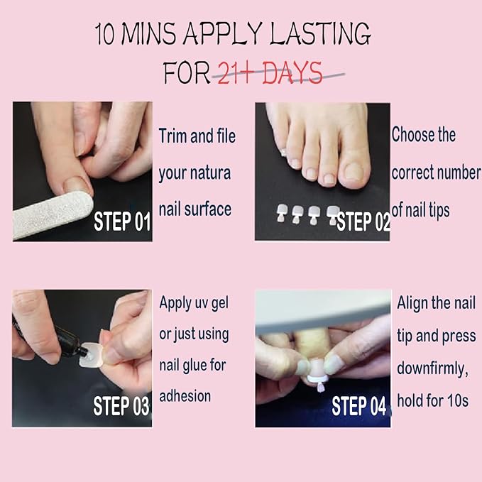 Brown Press on Nail for Women, OPkssnails 216pcs Summer French Tip Press on Toenails Short Square, Soft Gel Toe Nail Tips, Soak off Acrylic Fake Toe Nail Extensions 12 Sizes