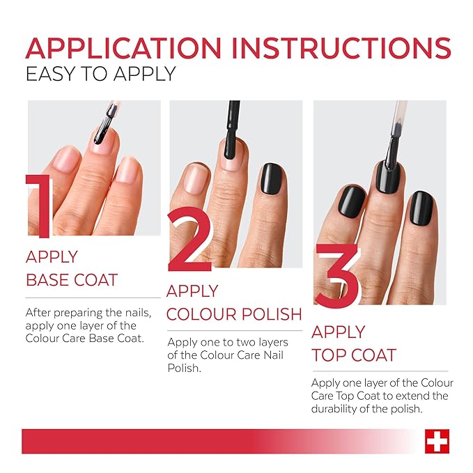 PODERM Nail Polish – Enriched with Tea Tree & Biotin – Improves Nail Appearance – Vegan Formula – For Hands & Feet – Swiss Made (Jet Black)