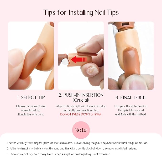 Saviland Practice Hand for Acrylic Nails, Flexible Moveable Fake Hands, Manicure Trainng Hand Nail Kit for Beginners, Movable Nail Maniquin Hand with 200PCS Nail Tips, Nail Glues, Brush and Clipper