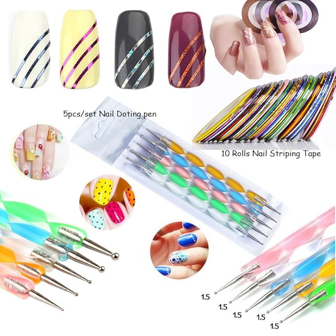 Nail Stamping Kit 4pc Heart Lace Nail Stamping Plate Butterfly Stamp Template Stencil Silicone Stamper Scraper Nail Rhinestones Decoration Mandala Dotting Pen Nails Striping Tape French Nail Tools