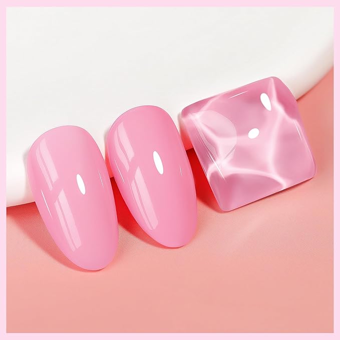 Nail Polish Light Pink Quick Dry Nail Lacquer Sheer Color, Regular Barbie Pink Fast Dry Fingernail Polish Bulk Non Gel Long-Lasting DIY Salon Valentine's Day Gift for Women