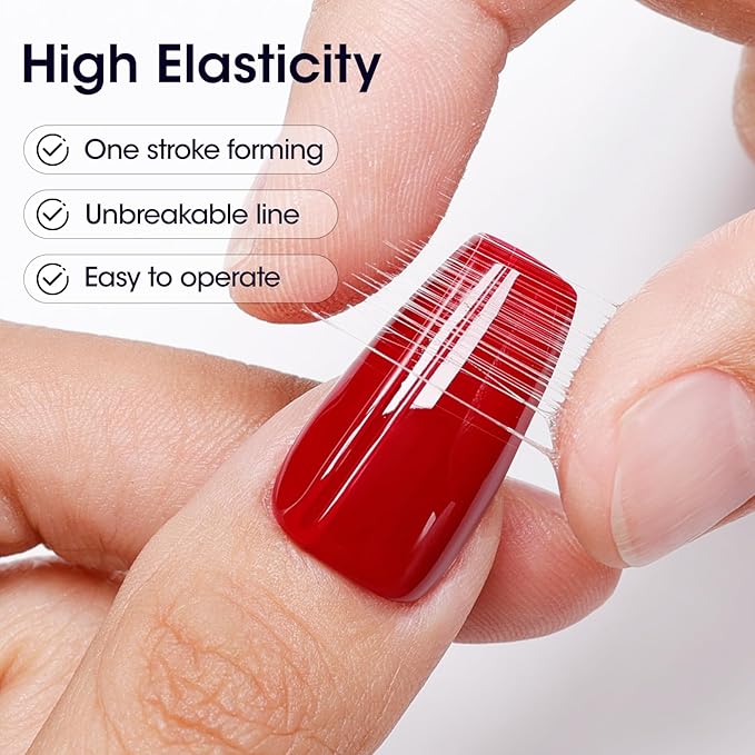 GELLEN Clear Spider Gel for Nails, High Elastic Soak off Gel Polish, Mixed with Color Gel, Match with Chrome Power, Long Lasting 3D Nail Art Design, Beginner-friendly, Curing Required