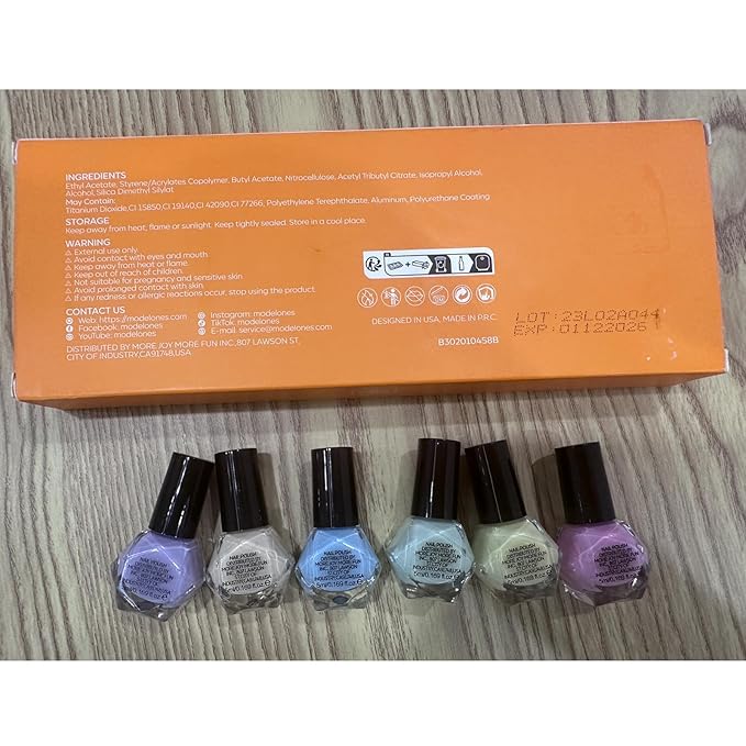 modelones Nail Polish Set, 6 Colors Spring Summer Easter Macaron Pastel Nail Polish Soft Pink Purple Blue Green Orange Quick Dry Nail Polish Kit Salon Home DIY Manicure Kit Gift For Women Girl