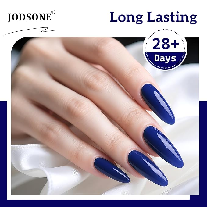 JODSONE 16.5ml Dark Blue Gel Nail Polish Bright Dark Blue Gel Polish Nail Manicure Salon DIY at Home High Gloss Soak Off U V