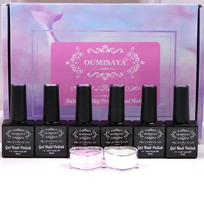 Glow in the dark Milky White Gel Nail Polish Colors Set with silver cat eye gel polish (GP016)
