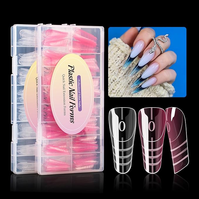 NMKL38 Pink 150PCS Dual Nail Forms 15 Sizes