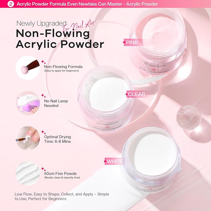 Acrylic Nail Kit for Beginners: Professional Nail Set with Drill Acrylic Powder Gel Polish Nail Stamp for Home Starter Practice & DIY Manicure