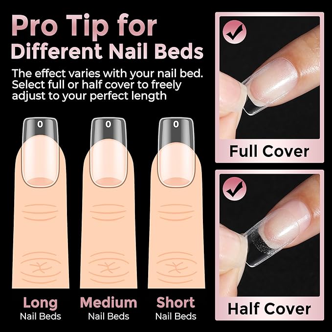 Short Square Nail Tips: 240PCS Soft Gel Pre-filed Short Square Fake Tips, 12 Sizes Full Cover Acrylic False Press On Nails for DIY Nail Art Home Salon