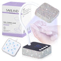 SAVILAND Rhinestone UV Light for Gel Nails: 5X Faster 36W UV Nail Lamp Salon-quality Finish Smart Sensor 3 Timers Flash Cure Light Rechargeable 360° Flexible GooseNeck Salon Flash Cure Lamp