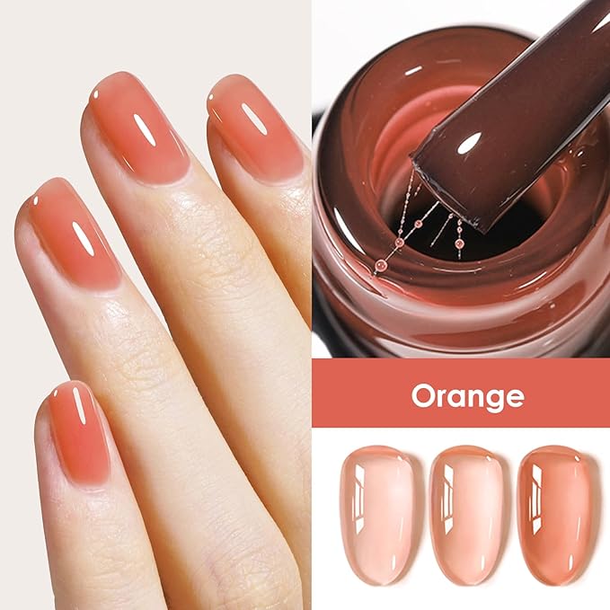 Fiber Glass Rubber Base Gel Nail Polish, Glossy Glass Brush on Nails Strengthener Base Coat for Repair Broken Damaged Nails, LED UV Lamp Required Soak Off Building Gel-05,7ml