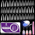 Clara Colors Nail Tips and Glue Gel Kit - 550Pcs Soft Gel Tips Medium Almond Shape