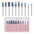 Makartt Nail Drill Bits Set:10Pcs Dimond Tungsten Carbide Nails Bits,3/32 Inch for Acrylic Gel Nails Cuticle Tools,Remove Acrylic Poly Nail Gel Nail Polish B-36,Bit Kit Manicure Pedicure Home Salon