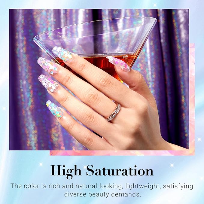 AZUREBEAUTY Dip Powder Nail Set, 6 Colors with Glitter in Pink and Aqua Blue, Light Dark Tones, No Lamp Needed, All Seasons, Dipping Powder Starter Kit for Manicure and Salon Use