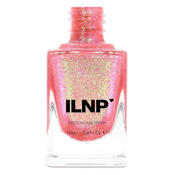 ILNP Pink Flamingo - Iridescent Hot Pink Holographic Jelly Nail Polish