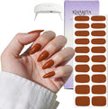 Semi Cured Gel Nail Strips – Real Gel Nail Polish Wraps for Brittle Nails | Waterproof Long Lasting Easy Peel-Off Removal | Hema-Free | 20-Piece Brick Red Salon Kit with UV Lamps