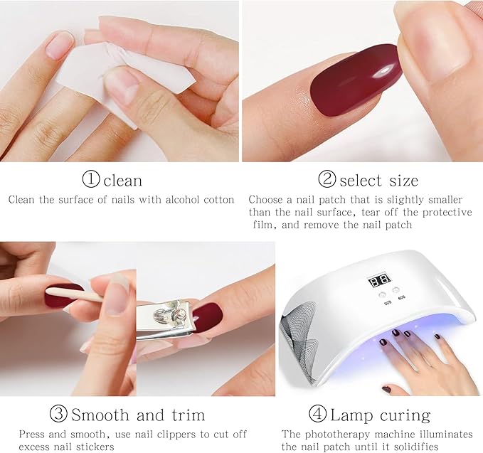 JMEOWIO Gel Nail Stickers White French Tip Transparent Semi Cured Gel Nail Strips Wraps UV/LED Nails Art Design Decoration Accessories