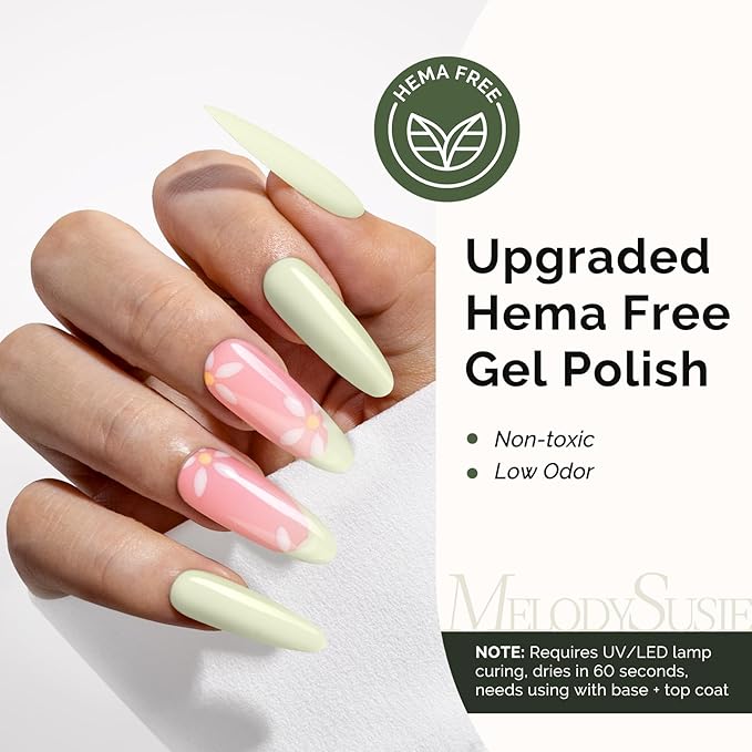 MelodySusie Hema Free Gel Nail Polish, 0.5 Fl Oz Thick Beige Gel Polish, Non-Toxic, Long Lasting, Soak Off UV Nail Polish, Manicure Nail Design Salon DIY Nail Art at Home K0933