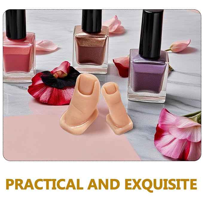 Beaupretty 2Pcs Silicone Practice Toes for Nail Art Training Flexible Mannequin Model for DIY Acrylic Nails and Versatile Fake Fingers for Enhanced Nail Skills