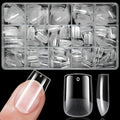 300pc Short Square Gel Nail Tips Clear Fake Nail, Clear Press on Nails Short Square Soft Gel Nail Tips Full Cover Acrylic Nails Full Cover False Nail Artificial Fingernail for Nail Extensions