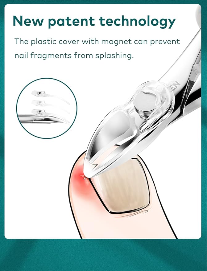MR.GREEN Nail Clippers for Thick & Ingrown Toenails ,Heavy Duty Professional paronychia Tools with Ingrown Nail File,Stainless Steel Toe nail Clipper with Rubber Handle for Men, Women, Elderly