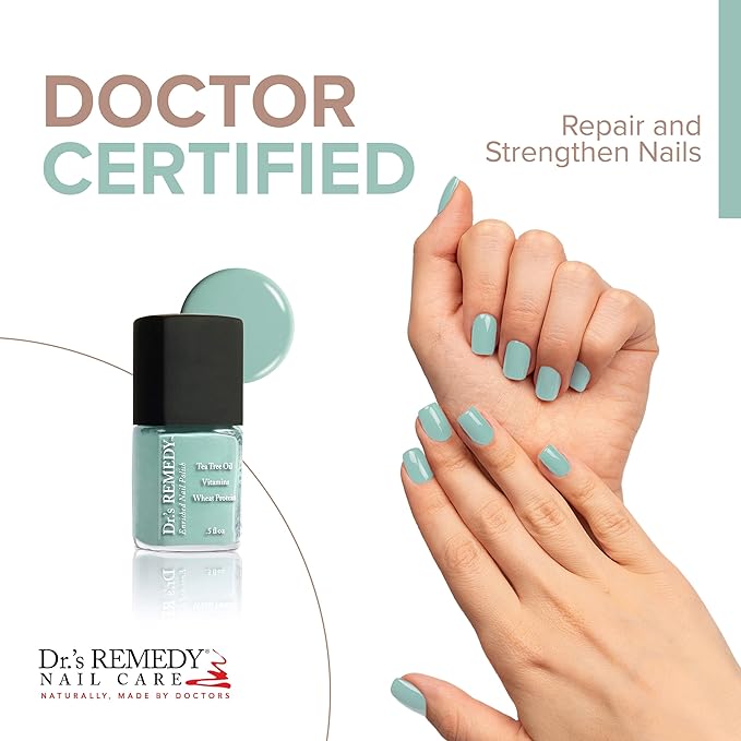 Dr.'s Remedy Enriched Nail Polish, Trusting Turquoise With Base Coat