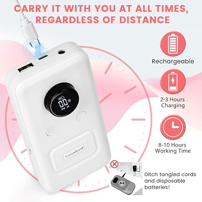 Electric Nail Drill Professional, 45,000RPM Electric Nail File with 12 Drill Bits & 50 Sanding Bands,Rechargeable Long Battery Life, Low Noise Cordless Nail Drills Machine,Efile Nail Drill Kit