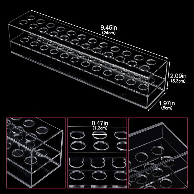 Nail Art Tool Organizer, nail brush holder, nail technician gifts, Storage for Storing Pro Beauty Finger Nailcare Art Kit Tools Makeup Display Case Refillable Container Holder Organization