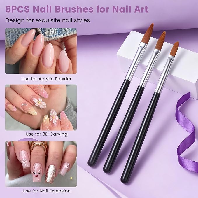 Quaferen Nail Art Brushes 34PCS Dual End Nail Dotting Tools Striping Liner Brushes Silicone Sculpture Brushes Gel Nail Polish Brush with Brush Holder Color Palette for Beginners DIY Salon Home