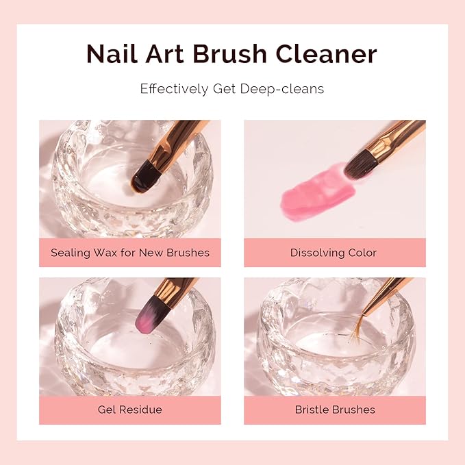 MelodySusie Nail Brush Cleaner, Acrylic Gel Nail Brushes Cleaning & Restoration Wax and Gel Removing Solution for Manicure Salon at Home 80ml/2.71fl.oz