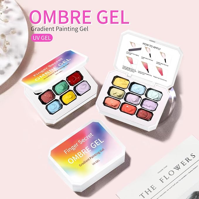 Ombre Gel Polish Nail Sponges for Ombre 9 Series Colorful Blush Effect Pat Painting Gradient Blooming gel ombre & pat paint for nails Multistyle French Manicure Nail Art DIY Home (A9, 1)