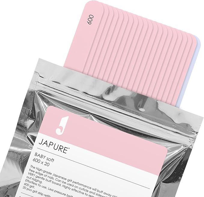 Baby Soft Professional Nail File - 600 Grit Ultra Gentle Buffer, 20 Pcs Bulk Pack - Salon Quality Manicure Files for Soft & Sensitive Nails