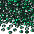 1440PCS Art Nail Rhinestones Non Hotfix Glue Fix Round Crystals Glass Flatback for DIY Jewelry Making with one Picking Pen (ss12 1440pcs, Emerald)