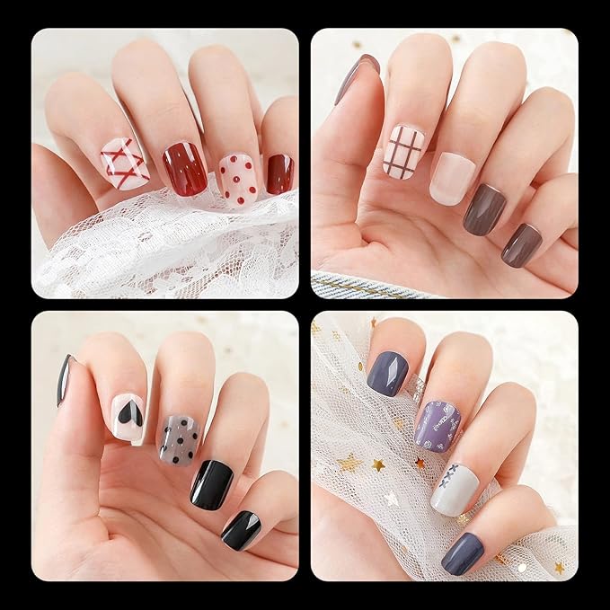 LoveOurHome 600pc Short Round Square Nail Tips Clear Fake Nails Press ons Nail Short Square Soft Gel Acrylic Nail Tip Full Cover Artificial False Fingernails 12 Sizes for Women Teen Girls Kids