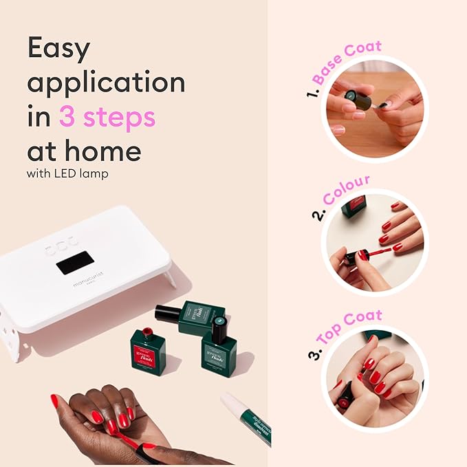 Manucurist Green Flash LED Tuileries Gel Green Nail Polish - Vegan, 12-Free, Plant-Based Gel Polish - Strengthens and Protects the Nail - Made in France - 0.5 fl oz