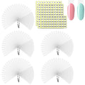 SIUSIO 250 Pcs Oval Nail Swatch Sticks with Metal Split Ring and Numbered Tips - Clear Fan-shaped Color Display for Nail Art Polish Practice