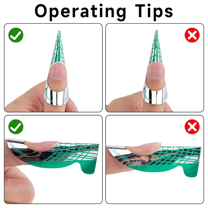 G2PLUS Nail Forms for Gel Builder, 500PCS Nail Extension Forms, Long Length Reusable Tip Shape Guide Stickers for DIY and Home Use Salon Supplies
