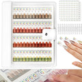 144 Magnetic Nail Color Book,Leather Magnetic Color Display Book with 144PCS Magnetic Tips & 1-240 Number Labels,Perfect for Nail Polish Nails Art Design(White)