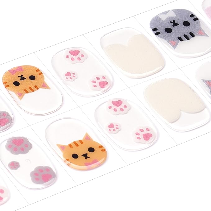 DANNI & TONI Kids Gel Nail Strips Cat Paws Pink Salon-Quality Peel & Stick Manicure for Children (Age 6+)– Safe, Long-Lasting, Easy to Apply |Paw Pals