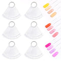 MelodySusie 300 Pcs Nail Swatch Sticks with Ring, Clear Swatches for Gel Polish, Transparent Acrylic Practice Tips, Suitable for Displaying Colors, Training Nail Art for Beginners and Professionals