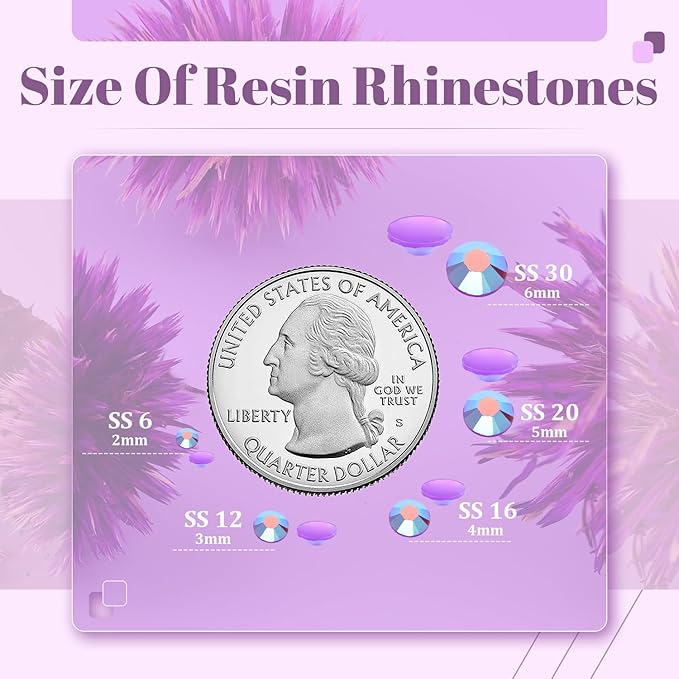4000PCS 5mm Resin Jelly Rhinestones in Bulk (Dark Purple AB), Bedazzling Flatback Crystals Rhinestones for Crafting DIY Nail Decoration, Gems Diomand Charms for Tumbler Shoes Clothing Fabric