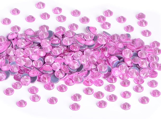 NCB 2880pcs Rhinestones for Crafting, Hotfix Rhinestones Come with Hot Melting Glue, Bright Color & Shining Flatback for Nails, Clothes, Decoration and Handicraft (Lt. Rose, SS3 1.3mm)