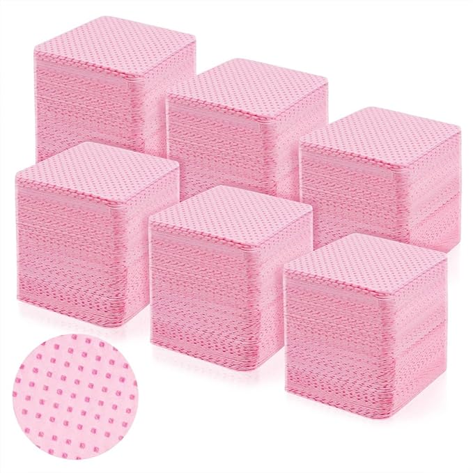 Gel Nail Polish Remover Cotton Pads, Lint Free Nail Wipes, 2.3 x 1.57 Inch, 540 Count (540, Red)