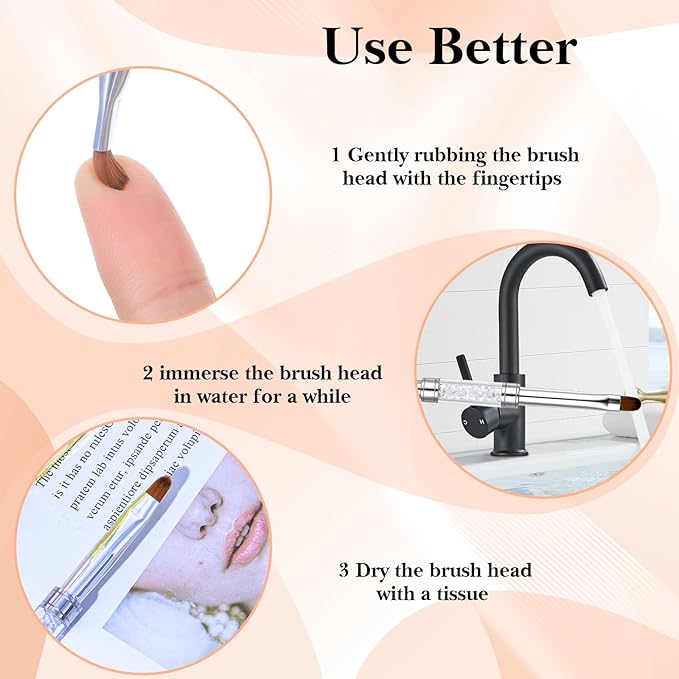 Dual Ended Builder Gel Brushes for Nails,Fine Hard Gel Brush,Professional Nail Art Design Tools for Nails Salon & DIY Use
