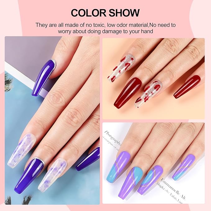 53PCS Gel Nail Polish Kit with U V light and Drill Starter Kit, 35 Colors Gel Polish Set 5pcs Top Base Coat All season Fashion Popular Colors Gel Manicure Kit Valentines Day Gifts for Women