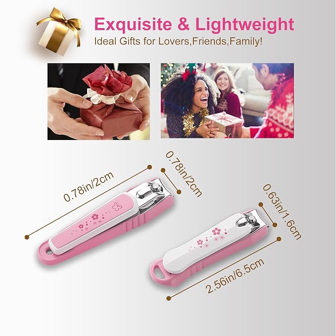 PAFASON Ultra Sharp Nail Clipper Set, 3 Pack Fingernail and Toenail Trimmer Cutter, Stainless Steel, Curved Blade, Sturdy, Nail Catcher, Nail Files for Men and Women