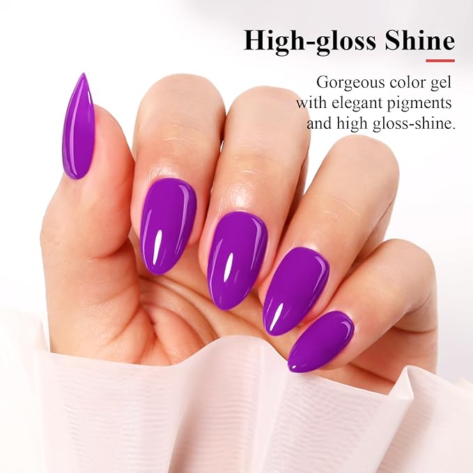 Imtiti Neon Gel Nail Polish, 0.5 Fl Oz Neon Purple LED U V Gel Polish DIY Nail Art Starter Kit for Women Girls